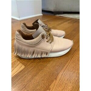 ESSEutESSE Blush Leather Fringe Sneakers Size 39 US 8.5
